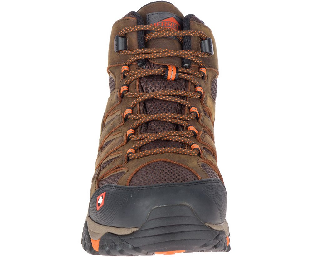 Kozaki Merrell Męskie Brązowe - Moab Vertex Mid Waterproof Sr - 362490-KTI